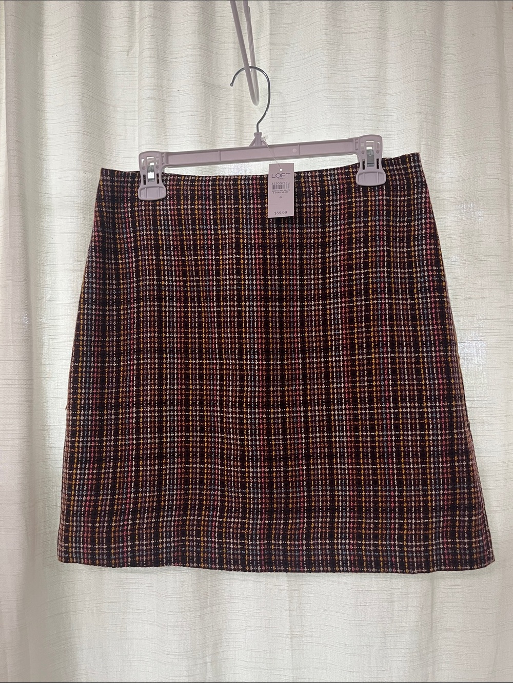 LOFT Plaid Tweed Skirt